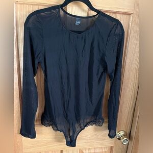 Free Press Black Long Sleeve Bodysuit